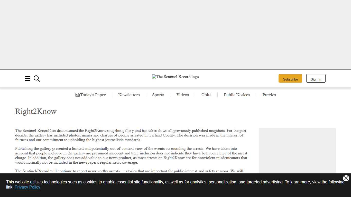 Right2Know | Hot Springs Sentinel Record