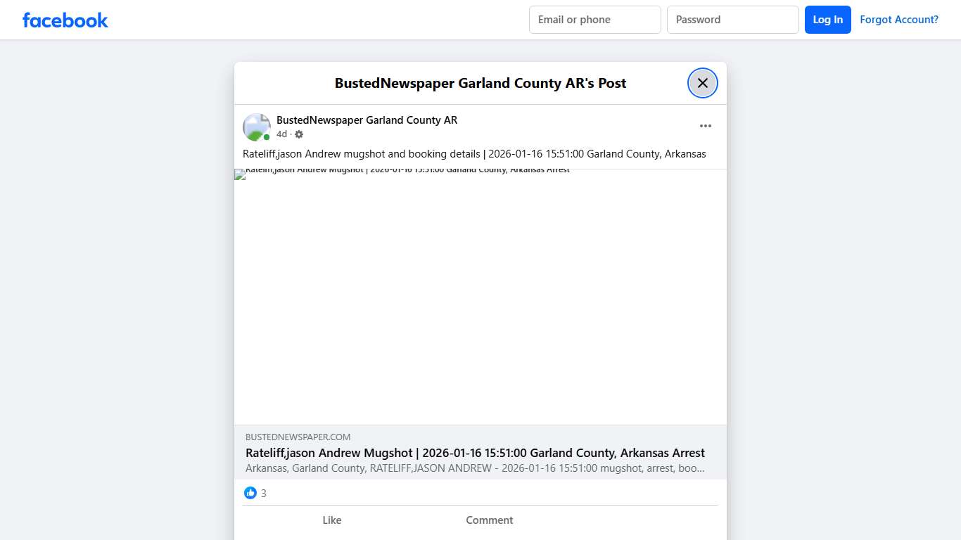 Rateliff,jason Andrew... - BustedNewspaper Garland County AR | Facebook